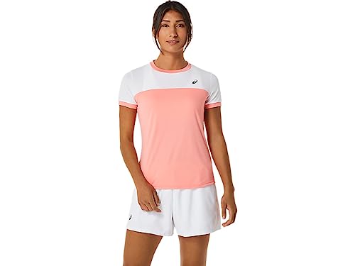 ASICS 2042A262-701 WOMEN COURT SS TOP T-shirt Women's Guava/Brilliant Weiß S von ASICS