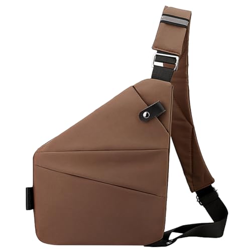 ASIEIT Herren-Mode-Brusttasche, multifunktionale Gürteltasche, große Kapazität, einfache Umhängetasche, Diebstahlschutz, Verstellbarer Riemen, ergonomische Hüfttasche (Kaffee, rechte Schulte von ASIEIT