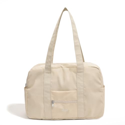 ASIEIT Unisex Weekender Seesack, Oxford-Stoff, Reise-Handgepäck-Handtasche, mehrere Taschen, leichte Tragetasche, Outdoor-Kurztrip-Tasche (Beige) von ASIEIT