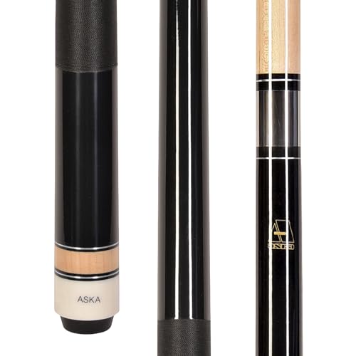 ASKA L2 Billardqueue-Stick, 147,3 cm, harter Stein, kanadischer Ahorn, 13 mm harte Spitze, Schwarz von ASKA
