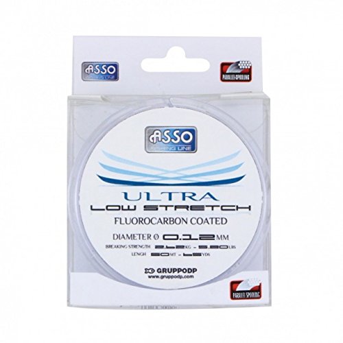 Asso „Ultra Low Stretch" Angelschnur / Fluorocarbonschnur, 26/100 300m von ASSO