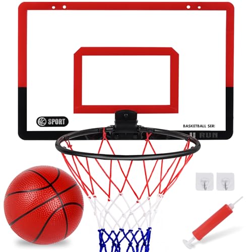 basketballkorb Indoor, Mini basketballkorb fürs Zimmer Mit Ball Pumpe, kleine Bälle über Tür Small Board Hoop Spiel Set für Tür und Wandhalterung, Pool Basketball von ASSUGO