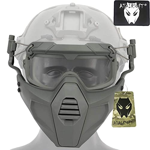 ATAIRSOFT Airsoft Taktische Paintball Halbe Gesichtsschutzmaske und Brillen Set Militär Kriegsspiel Gesichtsmasken Schutz Maske (FG) von ATAIRSOFT