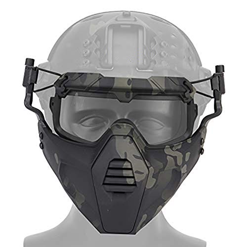 ATAIRSOFT Airsoft Taktische Paintball Halbe Gesichtsschutzmaske und Brillen Set Militär Kriegsspiel Gesichtsmasken Schutz Maske (MCBK) von ATAIRSOFT