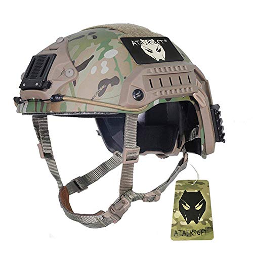 Helm Schutzhelm Taktische Khaki Sturzhelm für Jagd Militär Unisex Einstellbar DE