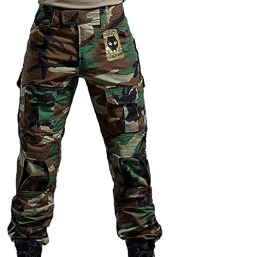 ATAIRSOFT Männer Kampfhose Armee Militärische Taktische Airsoft Paintball Schießen BDU Hose mit Knieschützern WL S von ATAIRSOFT