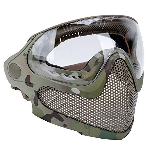 ATAIRSOFT Airsoft Maske 2 Modi Taktische Sicherheit Schutz Vollmaske Antibeschlagbrille Set mit 3 Wechselobjektiven MC von ATAIRSOFT