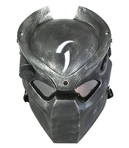 ATAIRSOFT Tactical Protective Paintball Airsoft Metal Mesh Alien and Predator CS Field Full Face Mask von ATAIRSOFT