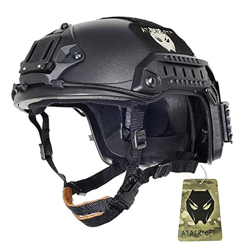 ATAIRSOFT Einstellbare Maritime Helm ABS Für Taktisch Airsoft Paintball Militär Armee Jagd Radfahren (M, Schwarz) von ATAIRSOFT