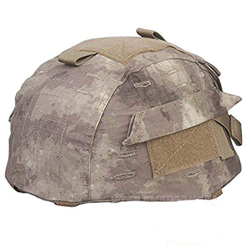 Mich 2002 Ver2 Combat Helm Cover Tuch mit Klettverschluss Rückseite Pouch 6 Farben für Military Tactical Airsoft Paintball Jagd (Digital Woodland, bei FG, ATACS, Aor2, ACU, sandstorm Camo) Atacs von ATAIRSOFT