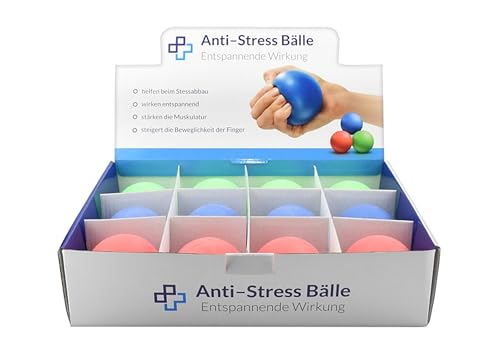 Anti-Stress-Ball Display, 12 Stück, Streßball, Antistressball, Stressball von ATC Handels GmbH