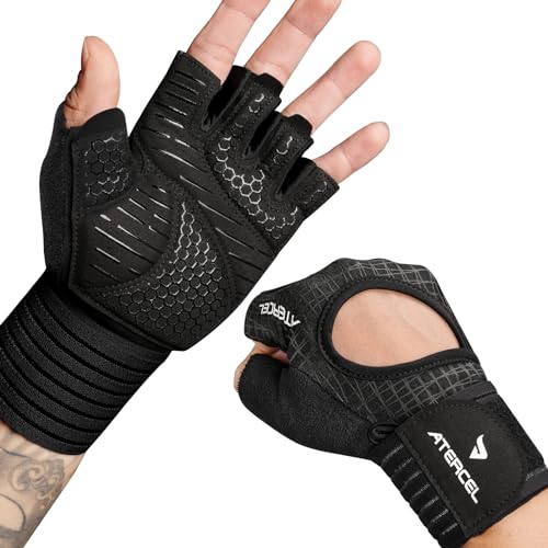 ATERCEL Fitness Handschuhe Herren Damen, Trainingshandschuhe Krafttraining Handgelenkband Handschuhe für Crossfit, Gewichtheben, Gym Body Training von ATERCEL