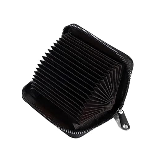 ATEUXOL Kartenetui 20 Detents-Kartenhalter PU-Kreditbus-ID-Kartenhalter-Abdeckung Münzfach Geldbörsen Taschen-Organizer(20 Slots - Black) von ATEUXOL