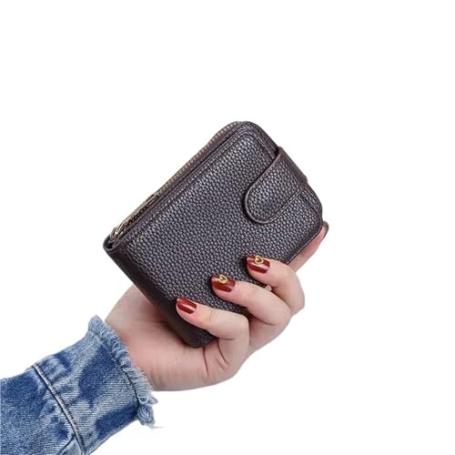 ATEUXOL Kartenetui Antimagnetischer Kartenhalter mit großer Kapazität for Herren und Damen, mehrere Kartenfächer, kompakte Geldbörse for Führerscheine(Coffee) von ATEUXOL