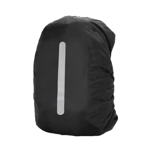 ATEUXOL wasserdichte Schutzhülle für Rucksäcke 2Pcs Regen Abdeckung Rucksack Reflektierende 20L 35L 45L 60L Tasche Outdoor Camping Wandern Klettern Regenschutz(50-70L,Type A Black) von ATEUXOL