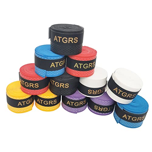 ATGRS Griffband für Tennis- und Badminton-Schläger, rutschfest, saugfähig, 6 Stück (12pcs mutilcolor) von ATGRS