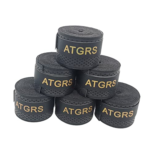 ATGRS Griffband für Tennis- und Badminton-Schläger, rutschfest, saugfähig, 6 Stück (6pcs Black) von ATGRS