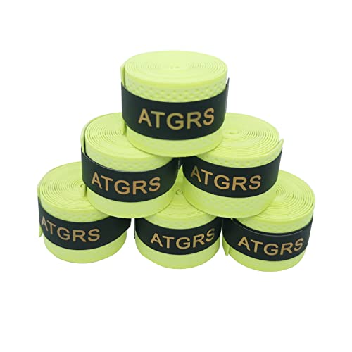ATGRS Griffband für Tennis- und Badminton-Schläger, rutschfest, saugfähig, 6 Stück (6pcs Fluorescent) von ATGRS