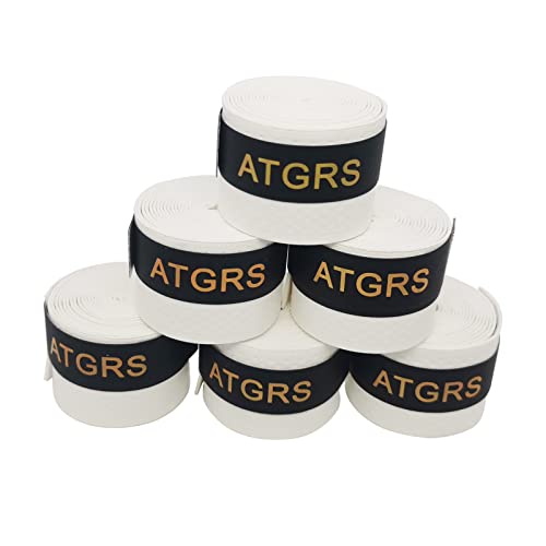 ATGRS Griffband für Tennis- und Badminton-Schläger, rutschfest, saugfähig, 6 Stück (6pcs White) von ATGRS