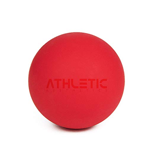 Massage-Ball [6cm Durchmesser] - Als Lacrosse-Ball und Faszien-Ball zur Selbstmassage und zur Triggerpunkttherapie (genaue Behandlung von Verspannungen) geeignet (Rot) von ATHLETIC AESTHETICS