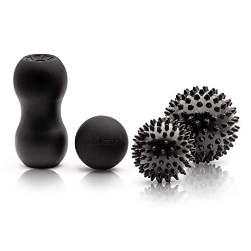 ATHLETIC AESTHETICS Premium Massageball Set - Faszien-Ball/Duo-Ball/Igel-Ball groß/Igel Ball klein zur Selbstmassage und Triggerpunkttherapie/Physiotherapie (7. Variante: 4er Set) von ATHLETIC AESTHETICS