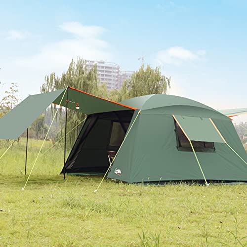 ATHUAH 3,6 x 3,6 m großes Zelt, wasserdichtes, winddichtes Familienzelt, tragbares Campingzelt, 6/10-Personen-Zelt für Picknick, Wandern und Reisen, Kuppelzelt im Freien (Farbe: Grün) von ATHUAH