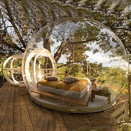 ATHUAH Aufblasbares Blasen-Campingzelt, transparentes aufblasbares Raumzelt mit einzelner Tunnelkuppel für Gartenhotel mit Gebläse von ATHUAH
