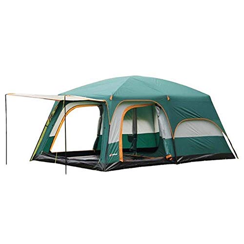 ATHUAH Outdoor-Zelt für 5–8 Personen. Zweischichtiges Wildcamping-Zelt mit Zwei Schlafzimmern und Einer Halle, geeignet für Camping (Farbe: Grün, Abmessungen: 430 x 305 x 200 cm). von ATHUAH