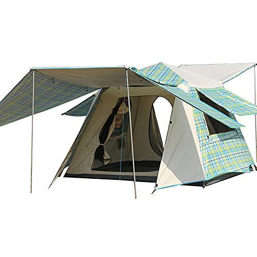 ATHUAH Pop-Up-Zelte mit Veranda für Camping, wasserdichtes Sofortzelt für 3–4 Personen, doppelschichtig für Familien, automatisches Zelt, einfacher Aufbau für Camping, Wandern, Bergsteigen, Strand von ATHUAH