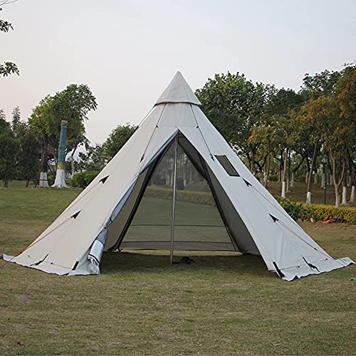 ATHUAH Pyramidenzelt Indian Shelter Anti-Regen-Campingzelt im Freien Jurtenzelt mit Herdloch Familien-Tipi-Zelt (nur Außenschale enthalten) von ATHUAH