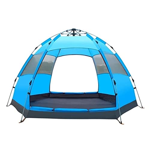 ATHUAH Zelte Campingzelt Sechs Seiten Atmungsaktives Zelt Regenfestes Anti-UV-Campingzelt Automatisches Außenzelt Picknick im Park 3-4 Personenzelt Wandern und Reisen (Blau: Blau, Größe: 240 * 240 * von ATHUAH