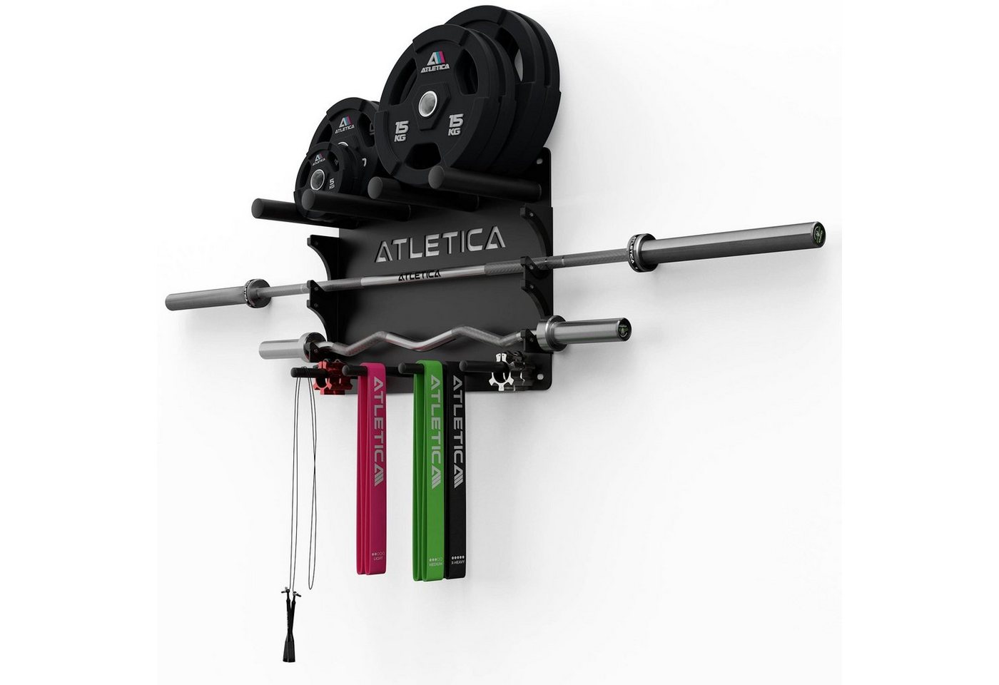 ATLETICA Langhantelständer Blade Wandhalterung Gewichte, Bis 150 kg belastbar von ATLETICA
