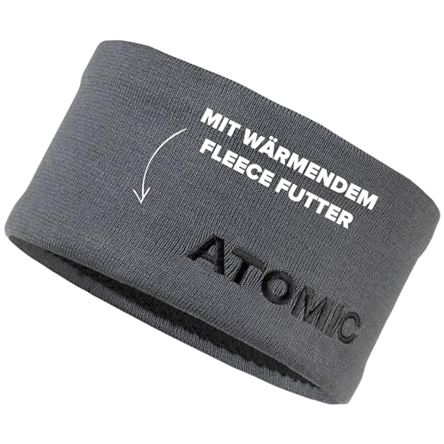 ATOMIC ALPS HEADBAND - Grey - Stirnband für Profiathleten - Ohrenschützer mit integriertem Schweißband - Bequeme Ohrenwärmer im ATOMIC-Design - Stirnbänder für den Sport von ATOMIC