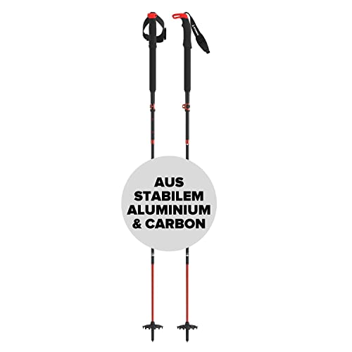 ATOMIC BCT MOUNTAINEERING CARBON SQS Skitourenstöcke - Verstellbare Stöcke 115 - 135 cm - Carbon Skistock - Skistöcke mit ergonomischem Griff - Tourenski Ausrüstung mit Safety-Vorrichtung von ATOMIC