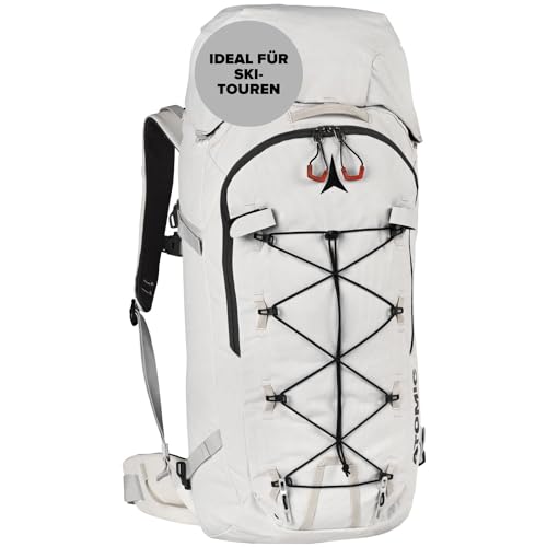 ATOMIC Backland FR 32+ Off White - leichter Skitouren-Rucksack mit flexiblem Stauraum & Rolltop - alpiner Wanderrucksack mit mehr als 32L - robuster & vielseitiger Ski-Rucksack mit Hüftgurt von ATOMIC