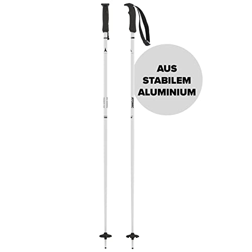 ATOMIC CLOUD Skistöcke - Weiß - Länge 120 cm - Hochwertiger Aluminium-Skistock - Ergonomischer Griff für mehr Grip - Stock mit 60 mm Pistenteller - Einsteiger-Stöcke von ATOMIC