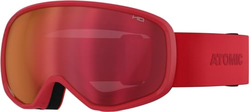 ATOMIC REVENT HD Skibrille - Red - Skibrillen mit kontrastreichen Farben - Hochwertig verspiegelte Snowboardbrille - Brille mit Live Fit Rahmen - Skibrille mit Doppelscheibe von ATOMIC
