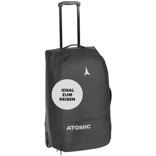ATOMIC TROLLEY 90L Reisetasche - Schwarz - Hochwertige Reisetasche mit Rollen - Koffer zum Skifahren - Trolley mit mehreren Fächern - Wasser- & schmutzabweisender Reisekoffer von ATOMIC