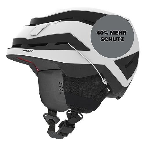 ATOMIC BACKLAND Skihelm leicht & sicher - White - Größe S - Maximale Stoßdämpfung - Active Aircon Belüftungssystem - 3D Ear Pads + 360° Fit System für perfekten Sitz - Kopfumfand 51-55 cm von ATOMIC