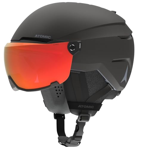 ATOMIC Savor Visor Photo Skihelm mit Visier - Black - Größe S - Maximale Stoßdämpfung - Active Aircon Belüftungssystem - Hochwertige Verspiegelung für klare Sicht, 51-55 von ATOMIC