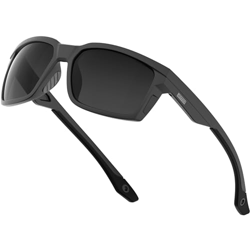 ATTCL Sonnenbrille Herren Polarisierte Sportbrille Fahrerbrille TR90 Rahme Ultra Leicht CAT 3 UV400-Schutz 2238 Black Gray von ATTCL