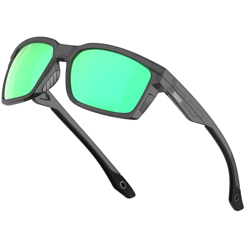 ATTCL Sonnenbrille Herren Polarisierte Sportbrille Fahrerbrille TR90 Rahme Ultra Leicht CAT 3 UV400-Schutz 2238 touhui-Green von ATTCL