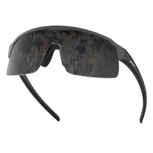 ATTCL Unisex Sport-Sonnenbrille, Radsportbrille, UV-Schutz, MTB-Fahrrad-Reitbrille, KC07, Schwarz von ATTCL