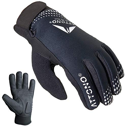 ATTONO Fahrradhandschuhe Winter Fahrrad Mountainbike Handschuhe mit wasserdichter Membrane und Touchscreen-Funktion - M von ATTONO