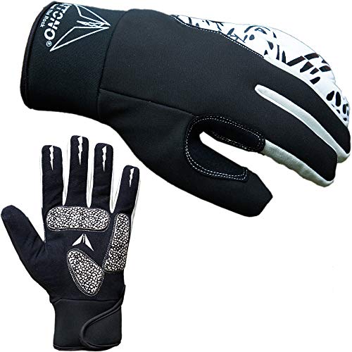 ATTONO Winter Fahrradhandschuhe Winter Gel Fahrrad Handschuhe mit wasserdicher Membrane - Größe 8/M von ATTONO