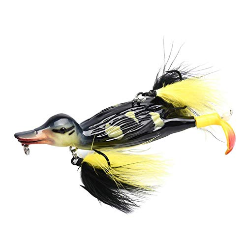 3D Stupid Duck Topwater Angelköder Schwimmender künstlicher Köder, der Füße plätschert und spritzt Hartes Angelgerät Geer, Farbe B. von ATUCCO