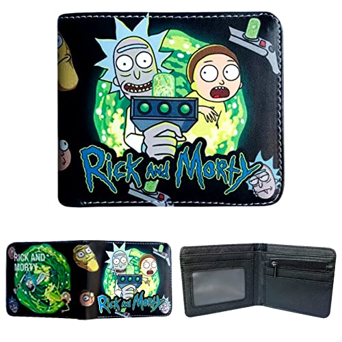 k and Morty Change Bag Rick and Morty Folding Double Folding Wallet Rick and Morty Cartoon Change Bag Creative Kids Wallet Popular Wallet for Children Adults Seniors, multicoloured, American von ATVOYO
