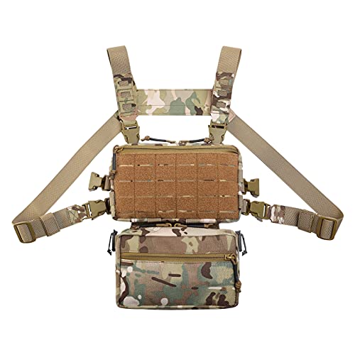 ATZB Taktische Brust Rig 1000D Laser Molle Militärische Brust Rig EDC EMT Taktische Weste Pack mit taktischer Drop Pouch (CP) von ATZB