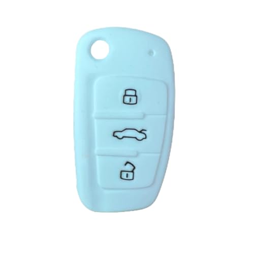 Silikon-Autoschlüsseletui Für A-UDI A1 A3 A4 A5 A6 A7 A8 R8 Tt S5 S6 S7 S8 Sq5 Q5 Q7 Rs5,Fold Flip Remote Schlüsselanhänger Case Fob Silikon Autoschlüsselabdeckung weiß von ATpu