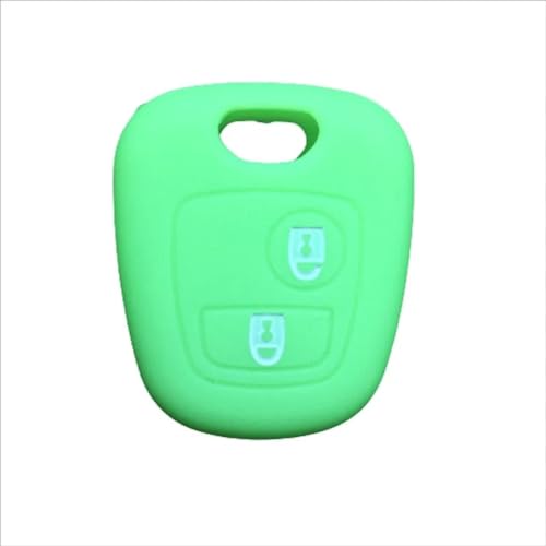Silikon-Autoschlüsseletui Für P-Eugeot 107 206 207 307 für Citroen C1 C2 C3 C4 Zarra Aygo, Silikonschlüssel-Autohülle, Schutzschlüssel-Abdeckung, leuchtendes Grün von ATpu